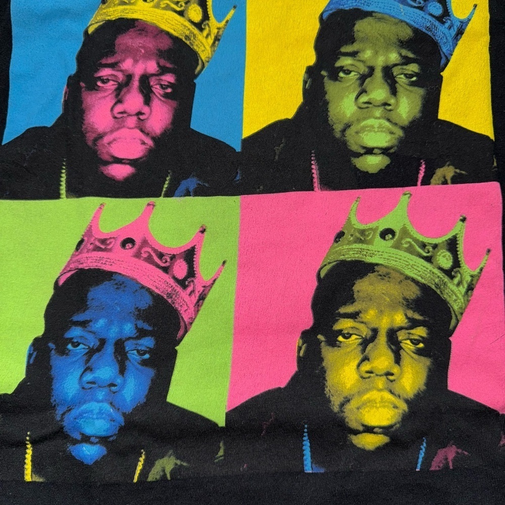 Notorious B.I.G. Graphic Tee Pop Art Crown Shirt Black Men’s Size M Hip Hop - Picture 3 of 4